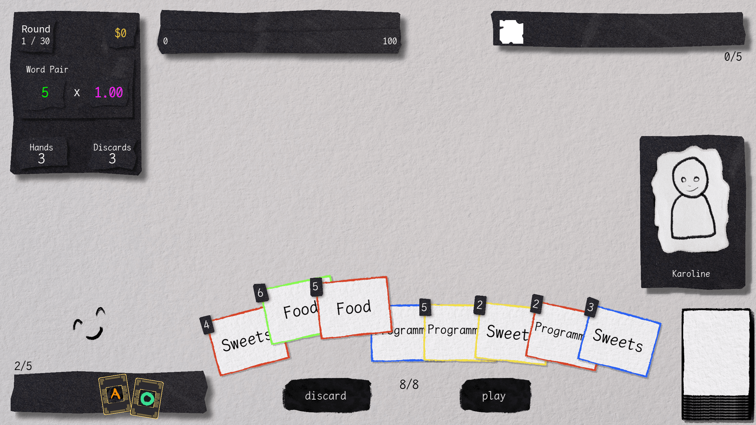 Play Your Hand - LingoRogue gameplay screenshot